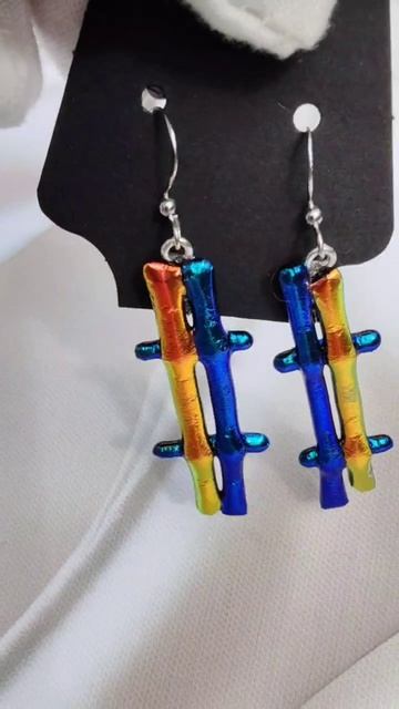 Серьги Хештеги из стекла