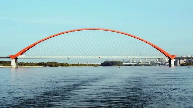 На теплоходе под Бугринским мостом (Новосибирск).