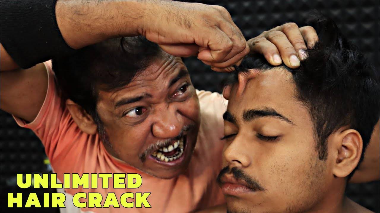 Unlimited Hair Cracking by Asim Barber ｜ Head Massage & Neck Cracking ｜ Spine Cracking ｜ ASMR