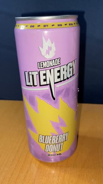 ЧЕРНИЧНЫЙ ПОНЧИК ЛИТВИНА / НОВЫЙ ЛИМОНАД LIT ENERGY LEMONADE BLUEBERRY DONUT 330 ML С ВИТАМИНАМИ