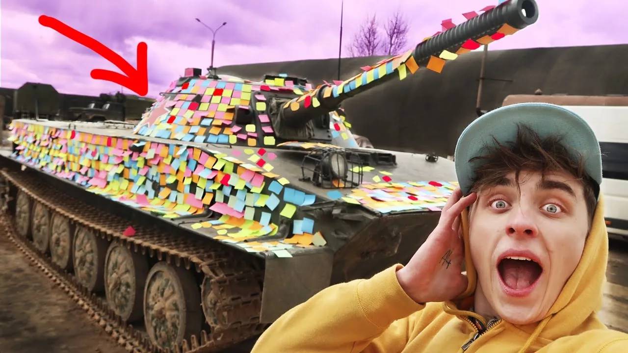ВЛАД А4 - ОБКЛЕИЛИ ТАНК ОФИСНЫМИ СТИКЕРАМИ ! World Of Tanks