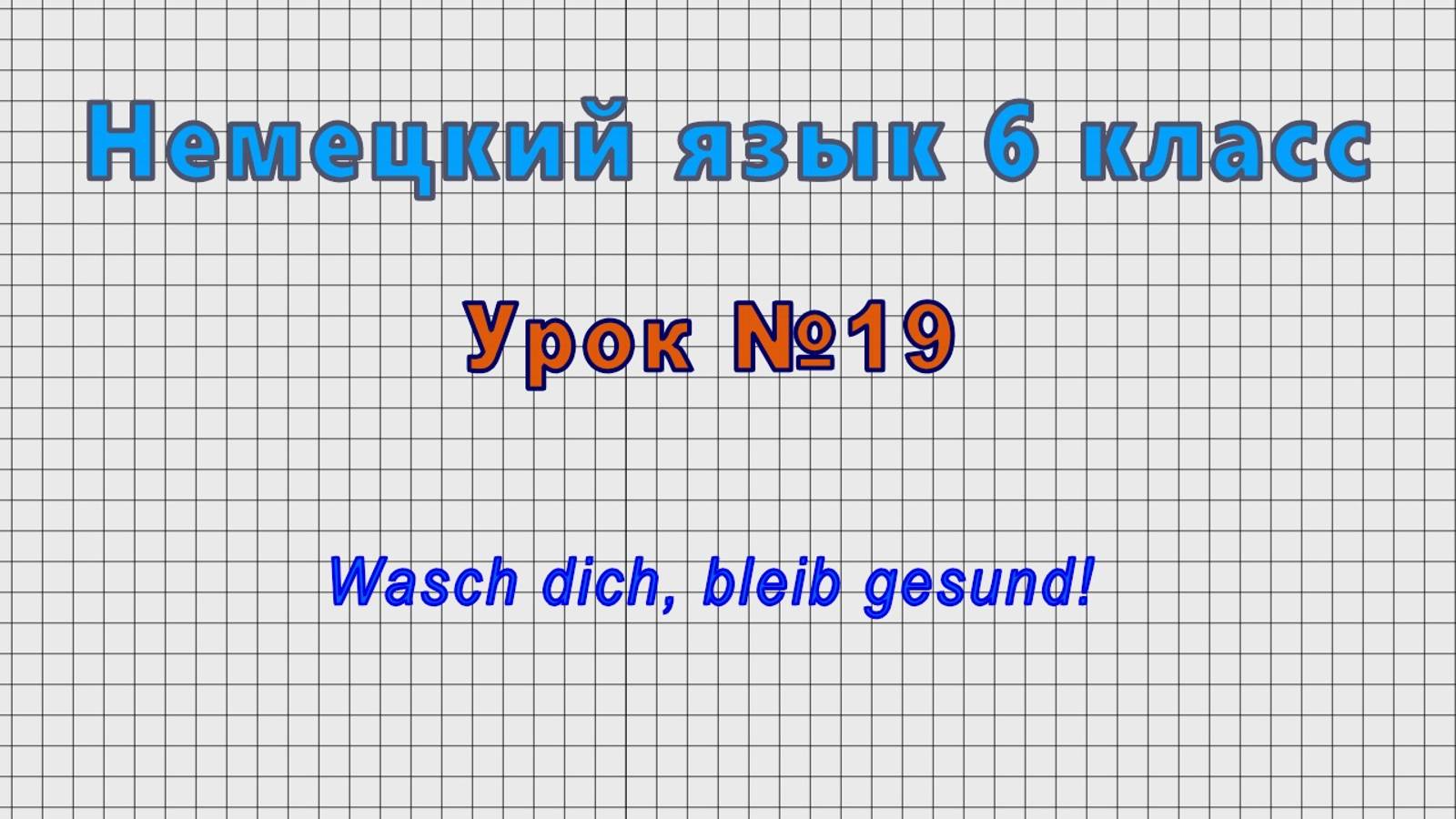Немецкий язык 6 класс (Урок№19 - Wasch dich, bleib gesund!)