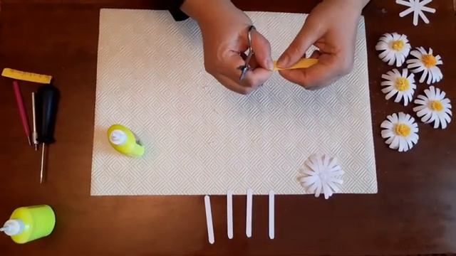 Ромашки из бумаги