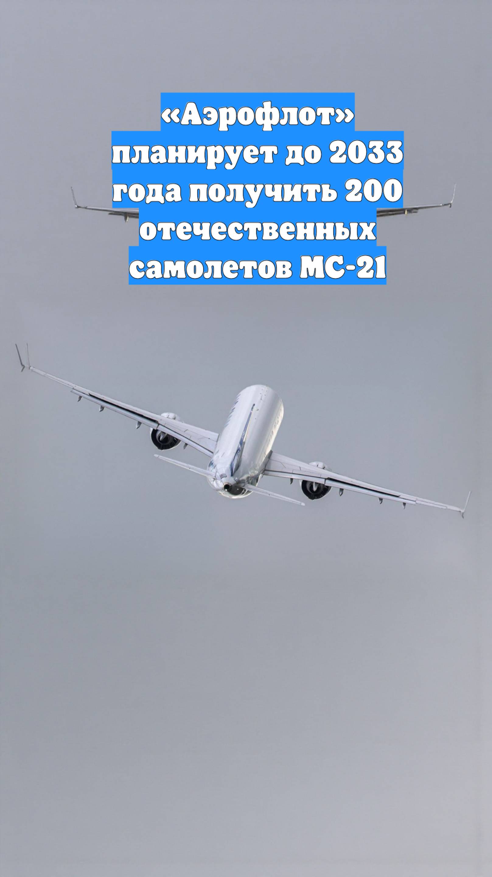 «Аэрофлот» планирует до 2033 года получить 200 отечественных самолетов МС-21