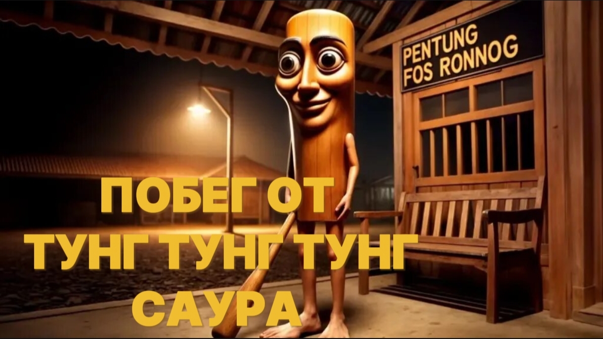 ПОБЕГ ОТ ТУНГ ТУНГ ТУНГ САУРА В 3 ЧАСА НОЧИ!!!