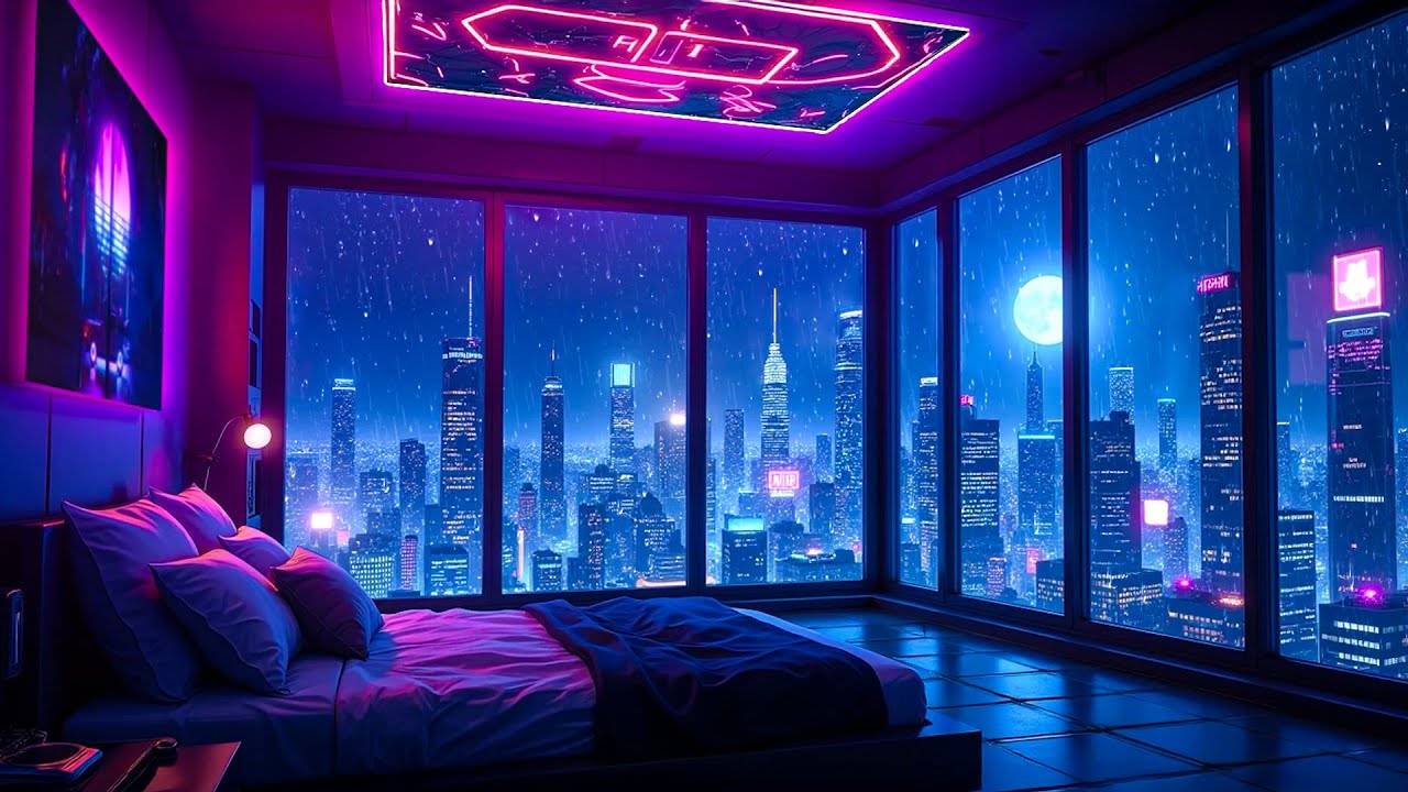 Infinity Pool Above A Rainy City 🌆 Lofi Hip Hop Beats 🥼 Lofi Rain Playlist
