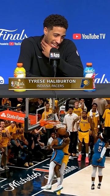 Tyrese Haliburton talks about his no look pass to Pascal Siakam