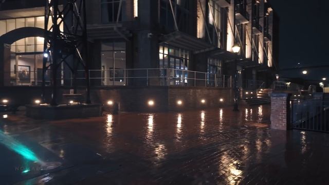 Chill Thunderstorm Night Walk in Historic District, Savannah | Sleep, Study, Relax