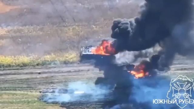 Российские войска ударом FPV-дрона с новым тандемным боеприпасом уничтожили танк ВСУ
