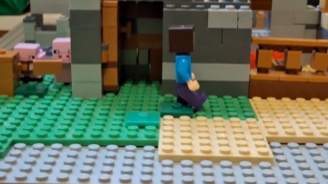 фильм про Lego Minecraft второй день выживания