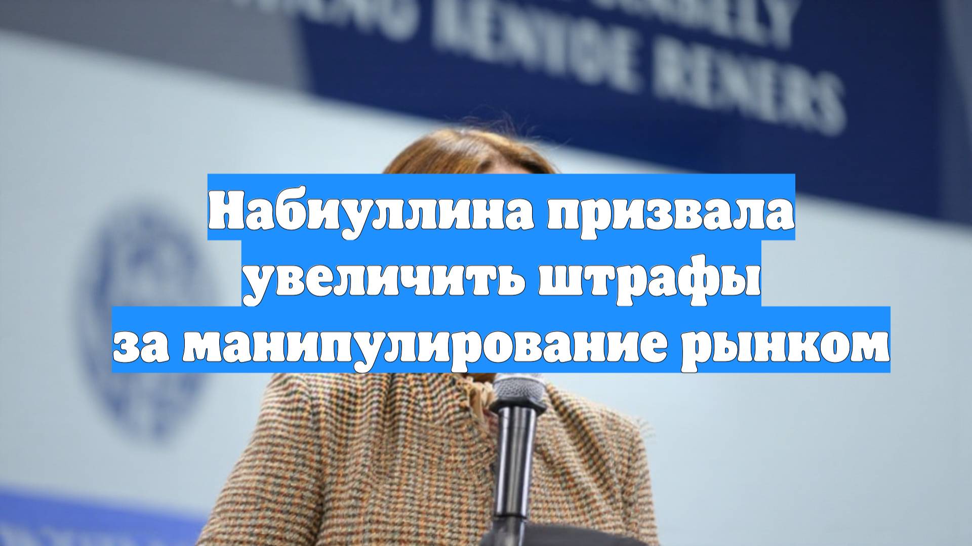 Набиуллина призвала увеличить штрафы за манипулирование рынком