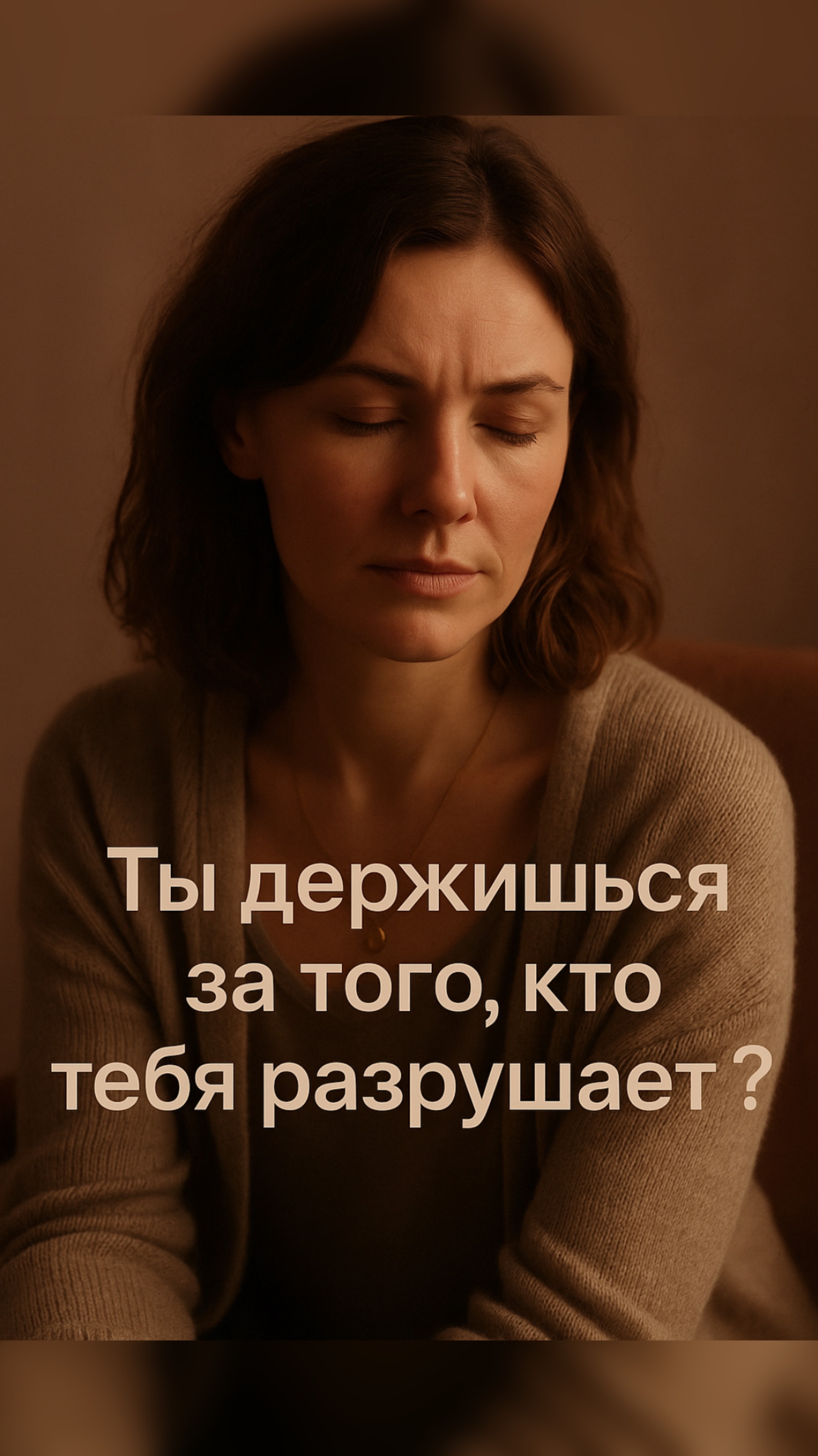 Ты держишься за того, кто тебя разрушает?