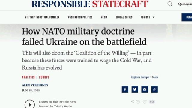‼️🇷🇺🇺🇦НАТО провалилось в Украине и уступает России в реальном бою, — Responsible Statecraft