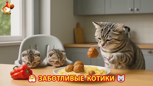 Заботливые котики спешат на помощь (95)