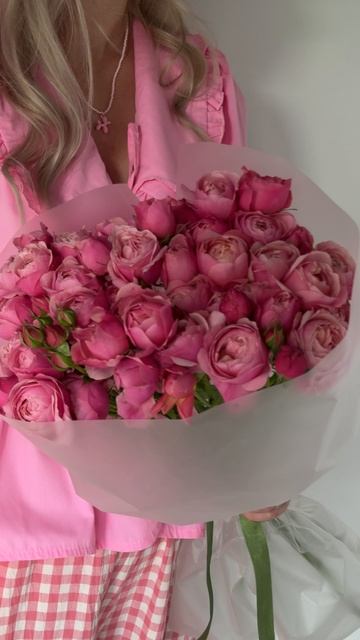 Моно из кустовой пионовидной розы Силва Пинк (9шт.)