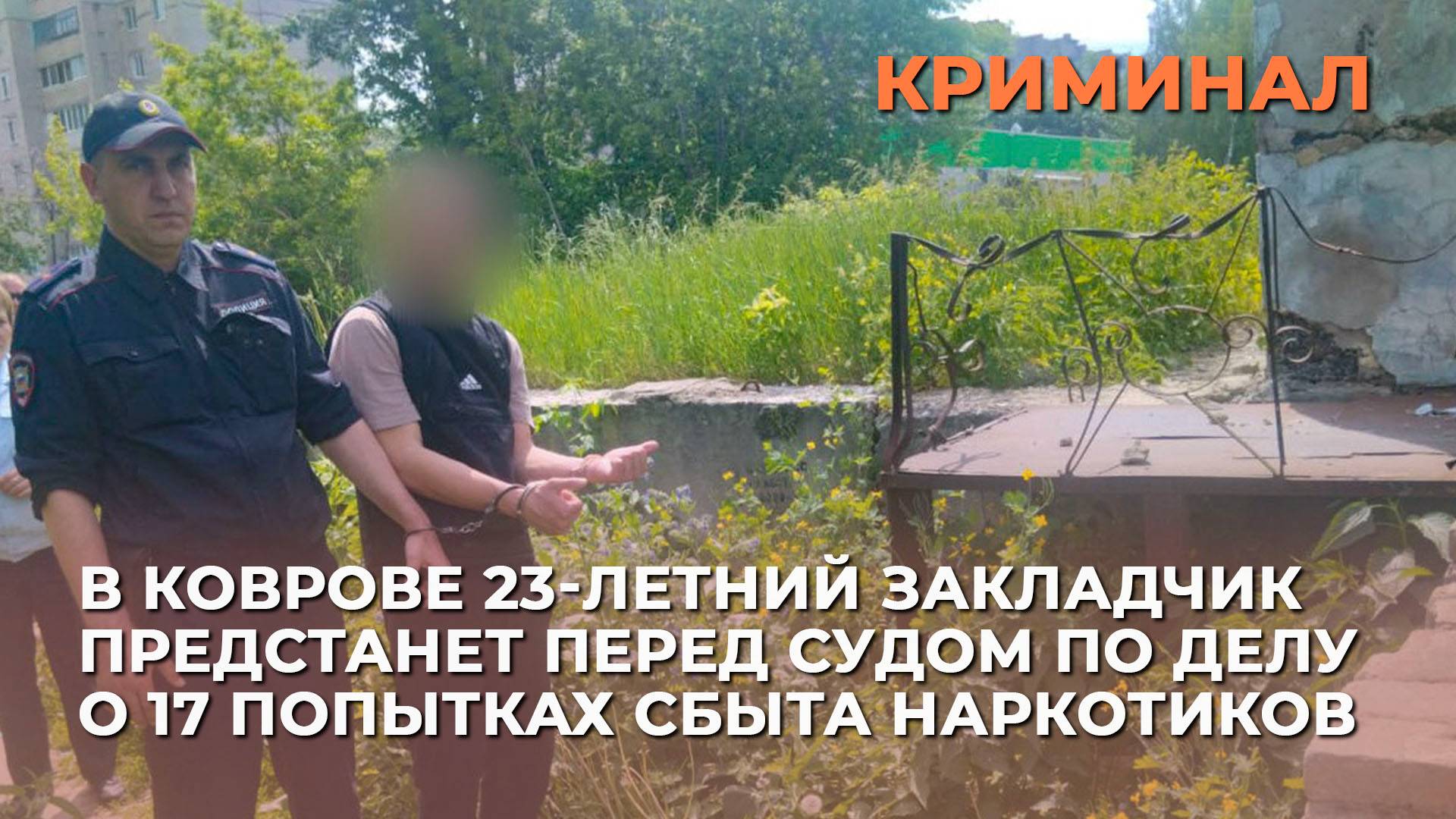 В Коврове 23-летний закладчик предстанет перед судом по делу о 17 попытках сбыта наркотиков