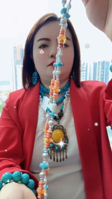 250619-8 Turquoise, Pearl & Amber Set: A Wearable Symphony of Time and Space