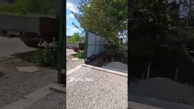 Откатные ворота, обшивка профнастил