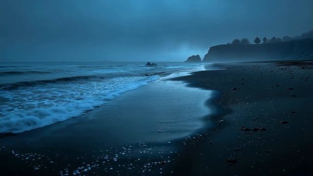 Deep Chill Mix Beautiful Dark Beach Ocean Waves Ambient Music for Relaxing Sleep