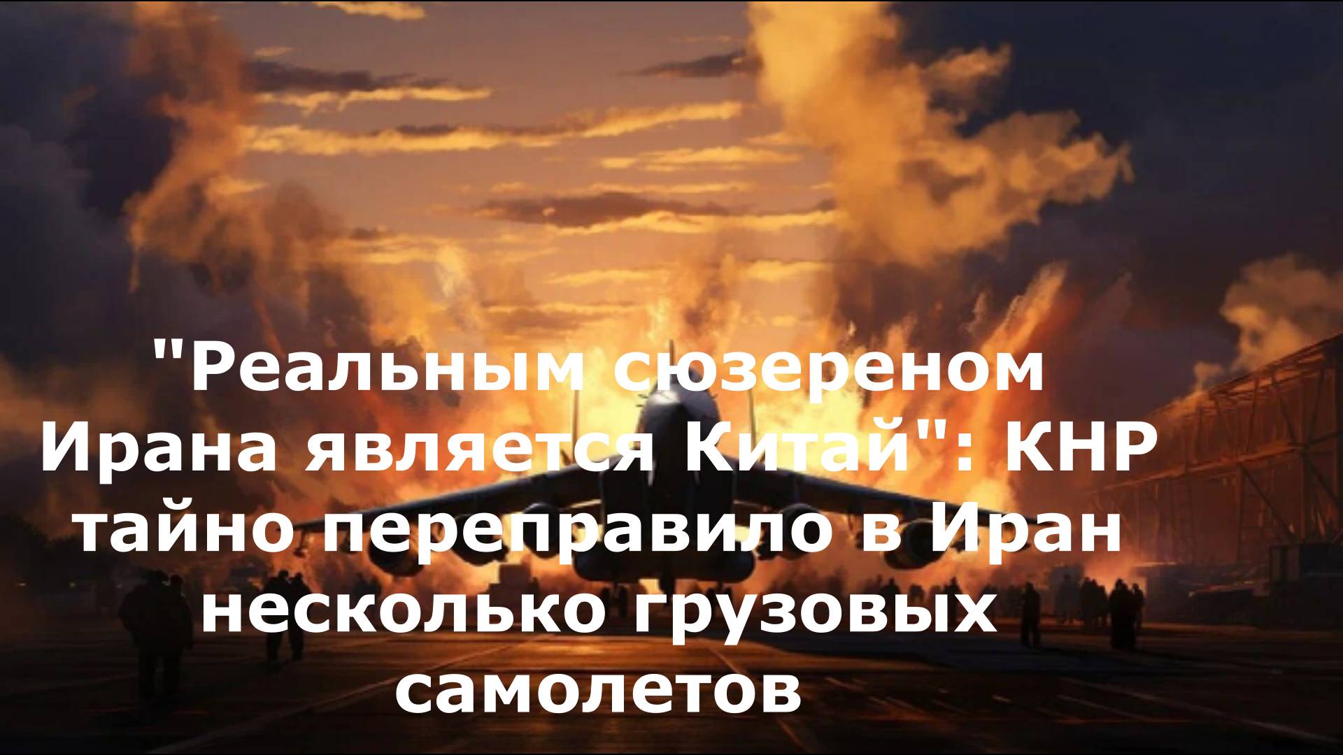 "Реальным сюзереном Ирана является Китай": КНР тайно переправило в Иран несколько грузовых самолетов