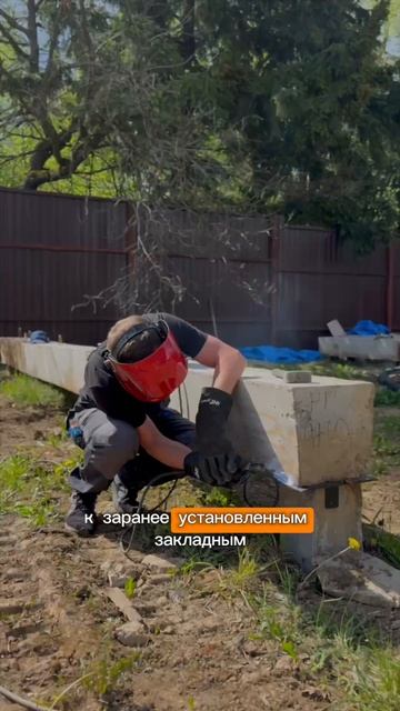 Крепление ригеля к свае