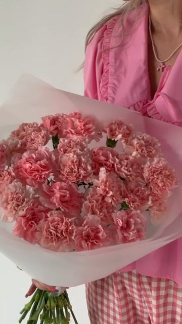 Монобукет из розовых гвоздик (25 шт.)
