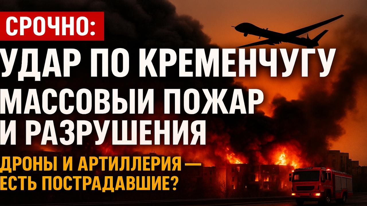 🚨 Срочно! РФ нанесла комбинированный удар по Кременчугам — массовый пожар