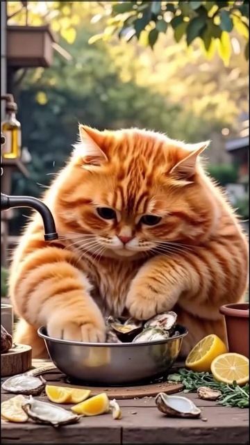 Как котик устрицы готовил