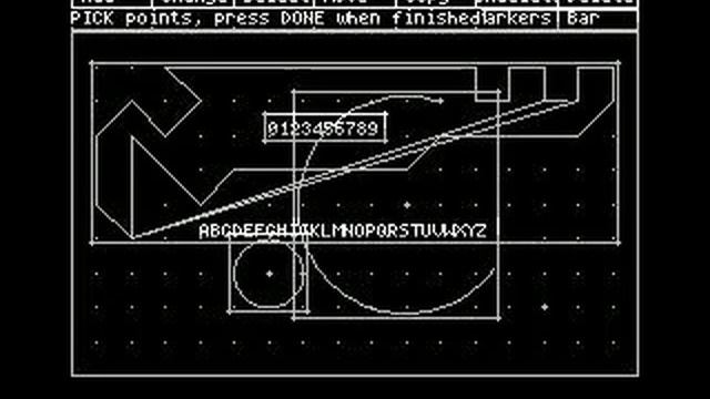 Digital Research's DRAW oldschool utility on ZX Spectrum +3 with CP/M Plus - DDZX GSX-80 driver demo