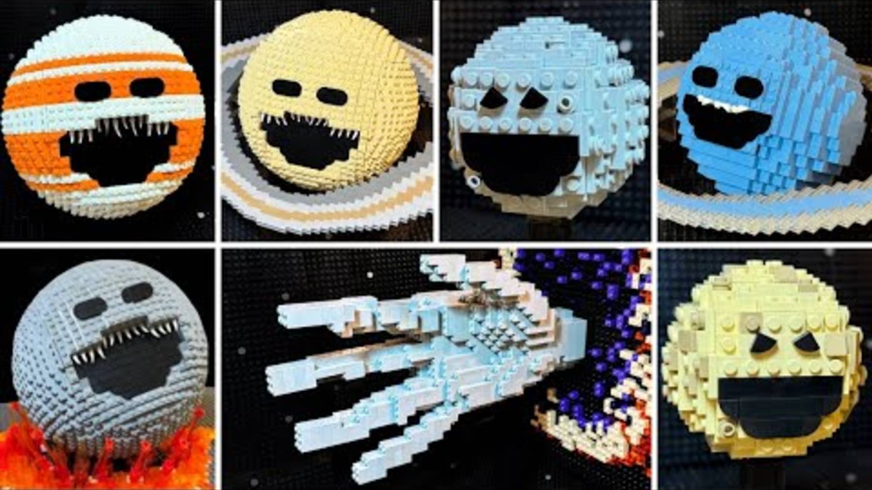 LEGO Луна проснулась ПРОТИВ Сатурна, Проснулась ПРОТИВ Юпитера, Проснулась ПРОТИВ Урана, Проснулась