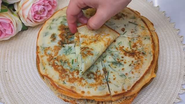 Блины на ТОПЛЕНОМ молоке с УКРОПОМ❗🔥 ОЧЕНЬ ВКУСНО❗🔥
