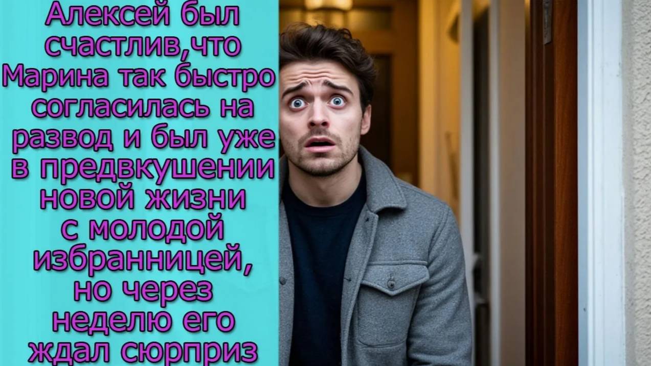 Алексей был счастлив, что Марина  согласилась на развод и был уже в предвкушении новой жизни но  его