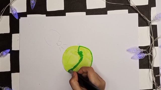 Как нарисовать яблоко?🍏 рисование от 9 лет