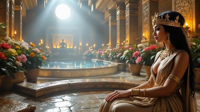 Glamorous Pyramid Civilization Woman _ 1950s Panavision 70 _ Retrofuturistic AI Art _ AI Film