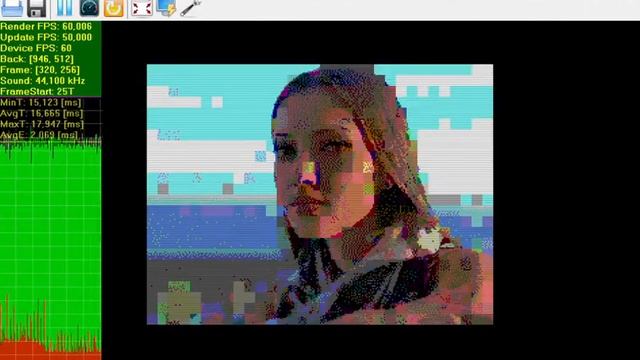 Gigascreen demo with double screen buffer via ZXMAK2 emulator in ZX Spectrum 128k mode