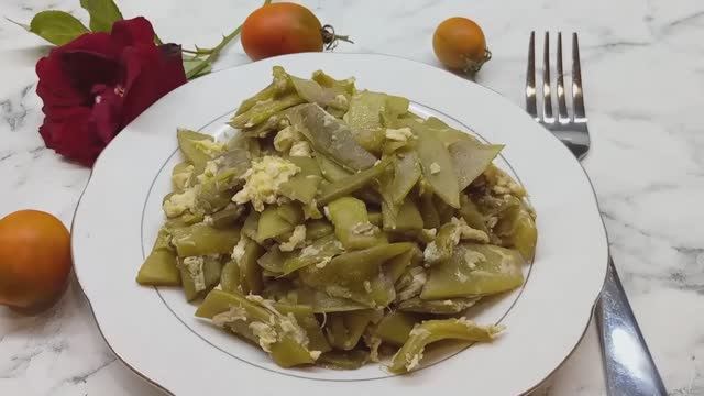 Как вкусно приготовить стручковую фасоль с яйцами. Быстро и вкусно!