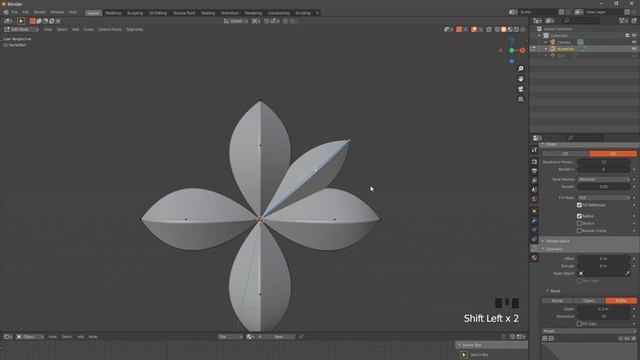 Декор Орнамент цветок лепнина в Blender 3d 2.91