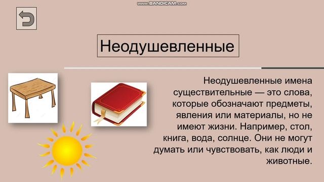 Одушевленные и неодушевленные имена существительные.