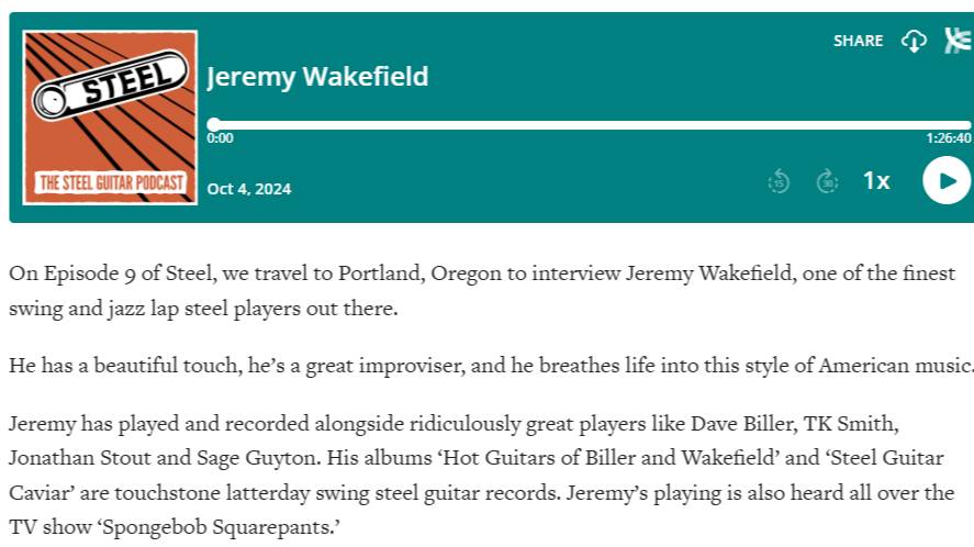 On Episode 9 of Steel, we travel to Portland, Oregon to interview Jeremy Wakefield, one of the fines