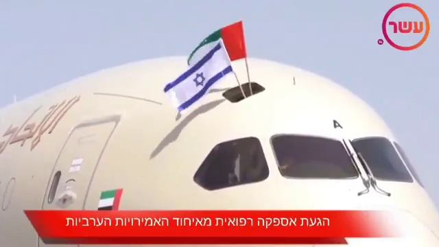 Момент прибытия самолета с медицинской помощью из ОАЭ в Израиль в рамках сотрудничества между двумя