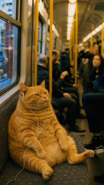 Котик путешествует на общественном транспорте 🚎