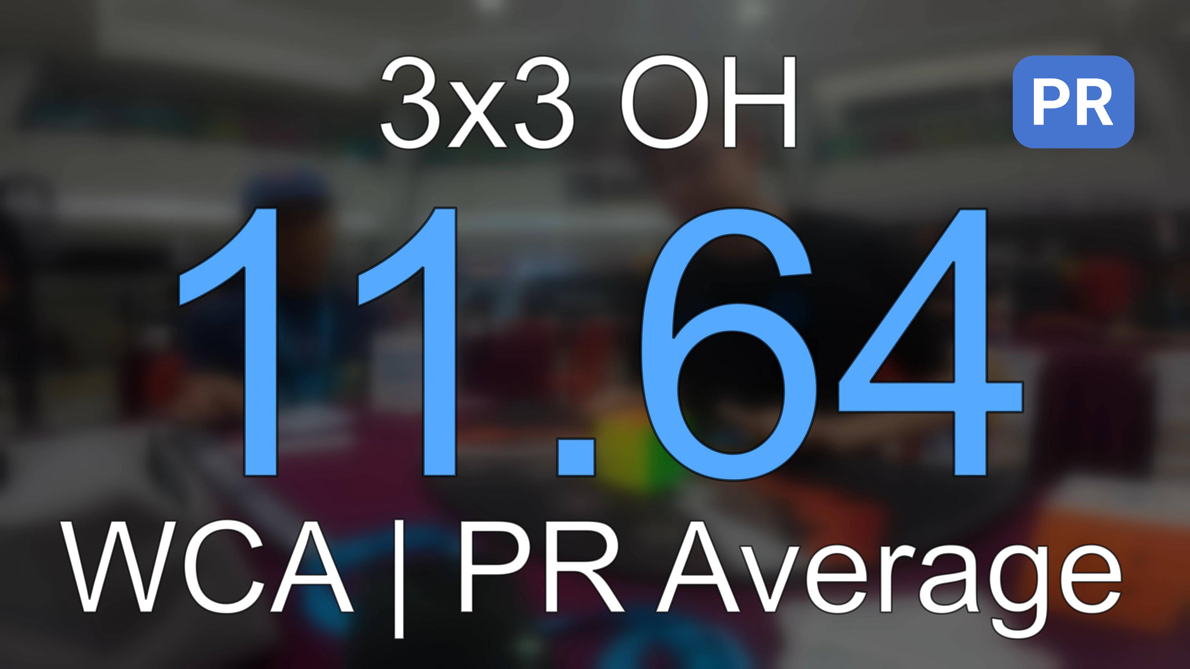 PR [11.64] 3x3 OH Average // One Shamelin Cube Open 2025