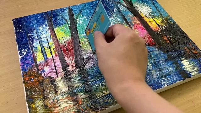 Рисуем вместе. Акриловыми красками дождливый день.
