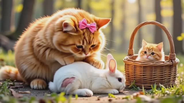Как котик зайчика лечил