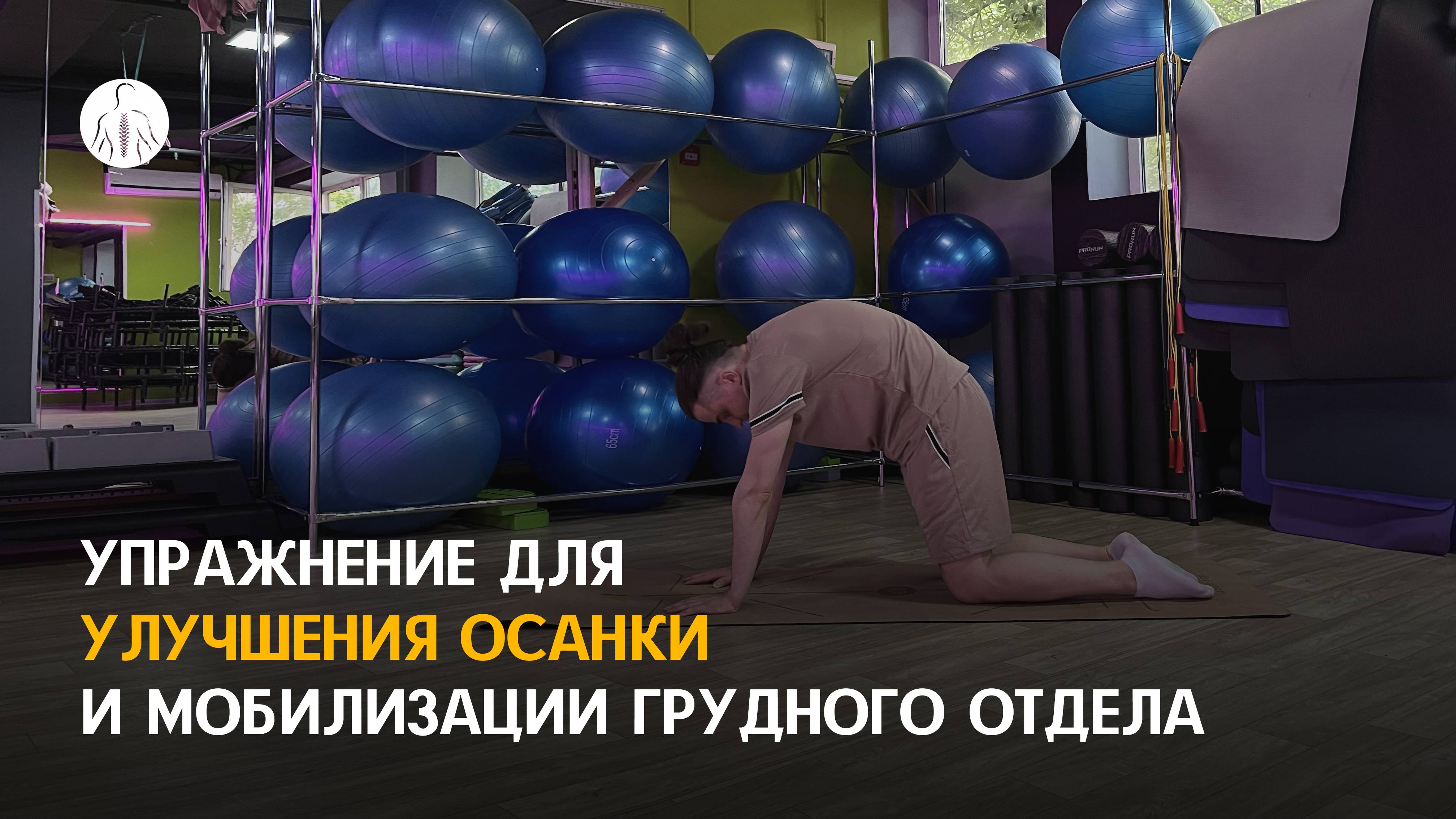 Упражнение "Кошка - корова" для улучшения осанки и мобилизации грудного отдела