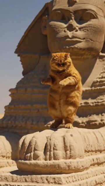 Котик танцует под музыку в Египте