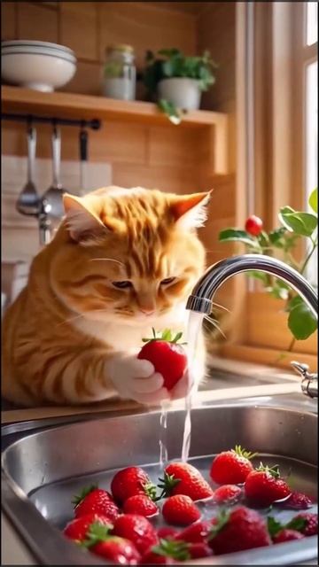 Как котик подружку угощал