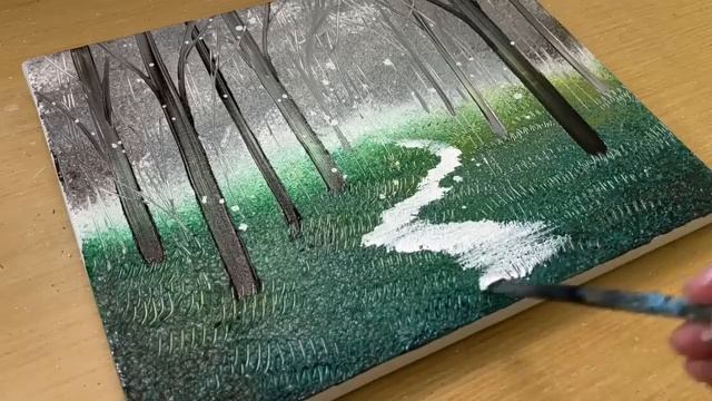 Как нарисовать сказочный лес под дождём