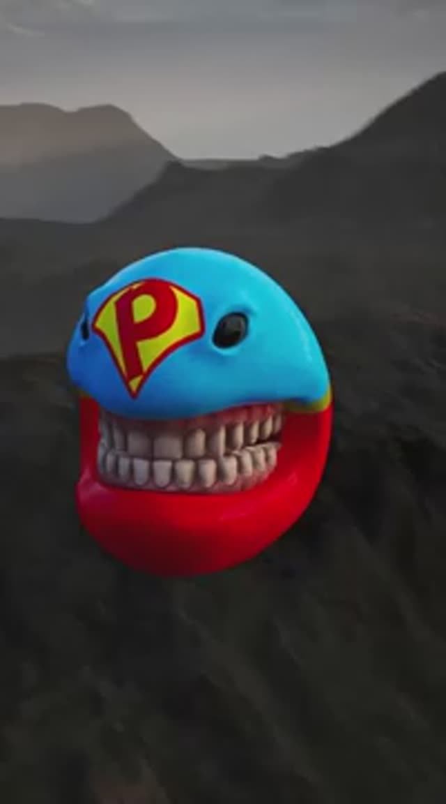 Голова сирены и супермен pac-man