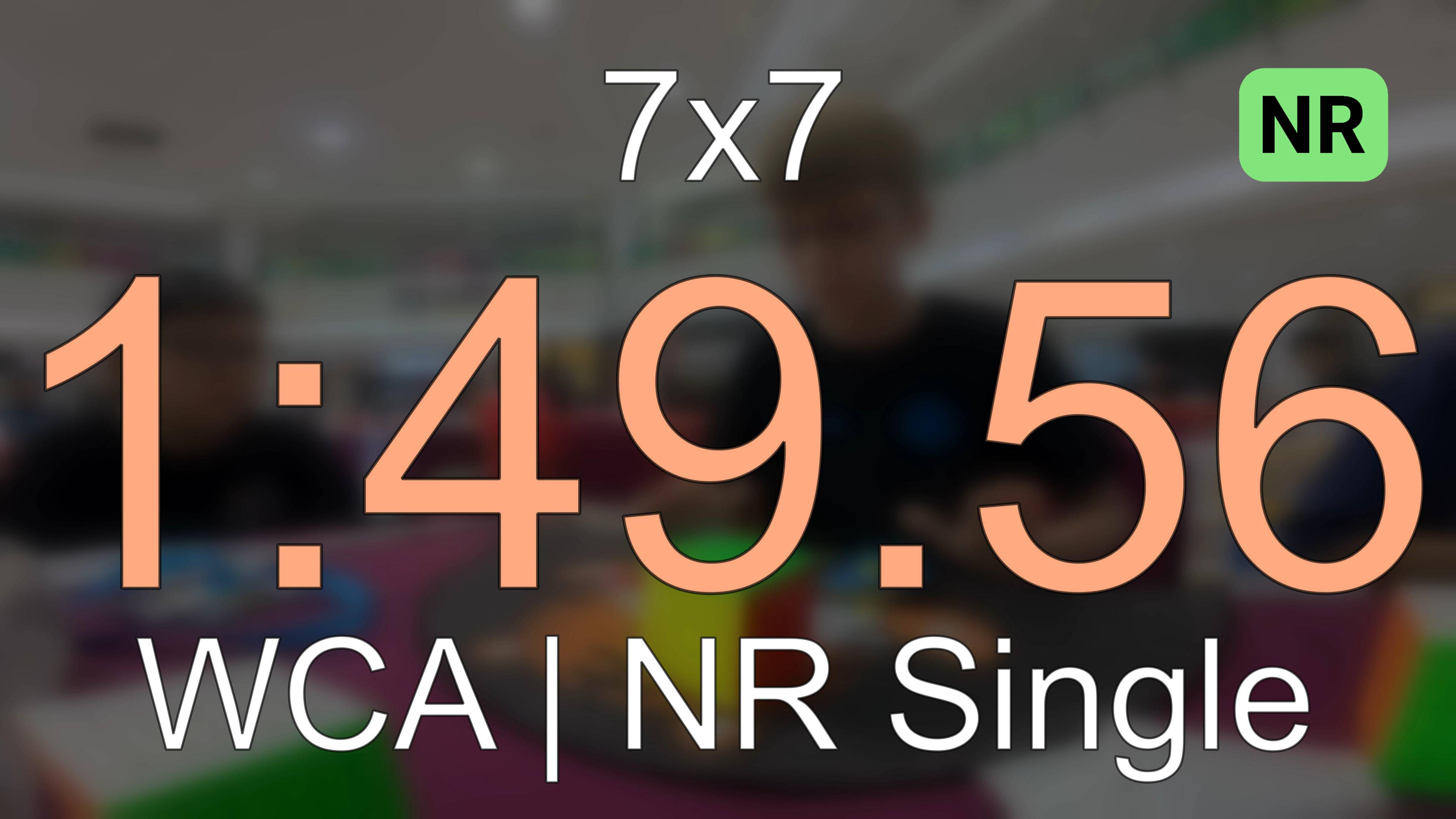 NR [1:49.56] 7x7 Single (WR14) // One Shamelin Cube Open 2025